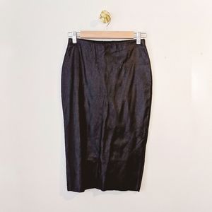 Faux Leather H&M Sexy Black Midi Pencil Skirt SZ 6
